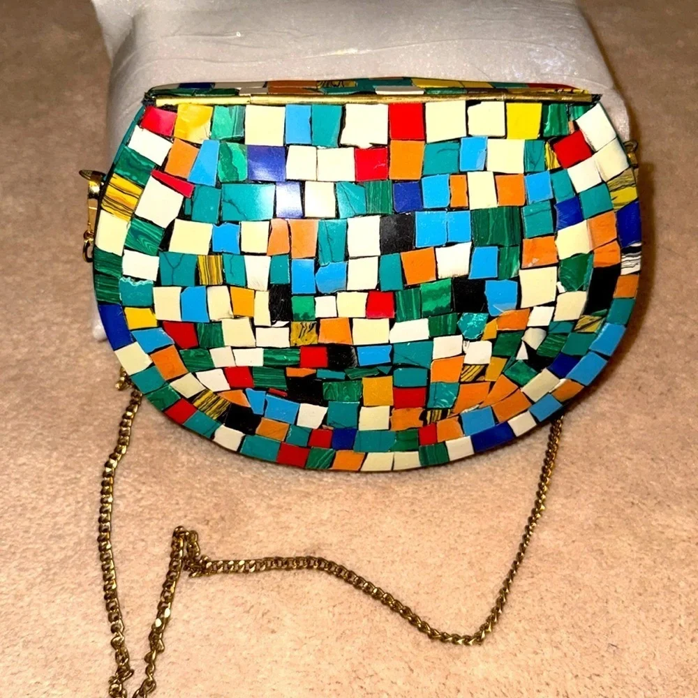 RAMLA Colorful Mosaic Crossbody Bag NWOT